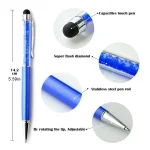 AT-22  2 in 1 Universal Flash Diamond Decoration Capacitance Pen Stylus Ballpoint Pen - Image 2