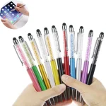 AT-22  2 in 1 Universal Flash Diamond Decoration Capacitance Pen Stylus Ballpoint Pen - Image 3