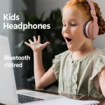 BOBo Kids Gift Bluetooth 5.0 Bass Noise Cancelling Stereo Wireless Headset With Mic, Support TF Card / FM / AUX-in - Image 6