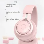 BT06C Cute Wireless Bluetooth 5.0 Headset for Children with Microphone LED Light Suppport Aux-in - Image 3
