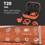 T20 TWS Bluetooth Hooks Wireless Sports Headphones with Charging Box IPX6 Waterproof Noise-cancelling Earphones - Image 2