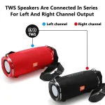 T&G TG187 Portable Waterproof Wireless Bass Surround Bluetooth Speaker with Shoulder Strap, Support FM / TF Card - Image 7