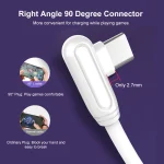 ENKAY Hat-Prince ENK-CB109 5A USB to USB-C / Type-C 90 Degree Elbow Silicone Data Sync Fast Charging Cable, 0.5m, 1m - Image 4