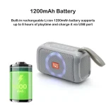 T&G TG193 Portable Bluetooth Speaker LED Light Waterproof Outdoor Subwoofer Support TF Card / FM Radio / AUX - Image 6