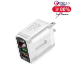 F002C QC3.0 USB + USB 2.0 LED Digital Display Fast Charger with USB to Type-C Data Cable, US Plug, US Plug +  Type-C Cable - Image 8