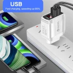 F002C QC3.0 USB + USB 2.0 LED Digital Display Fast Charger with USB to Type-C Data Cable, US Plug, US Plug +  Type-C Cable - Image 6