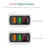 F002C QC3.0 USB + USB 2.0 LED Digital Display Fast Charger with USB to Micro USB Data Cable, EU Plug, EU Plug +  Micro USB Cable - Image 3