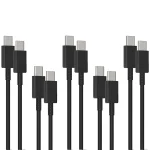 XJ-69 5 PCS 1m 3A USB-C / Type-C to Type-C TPU Charging Sync Data Cable for Mobile Phone, 5 PCS