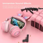 KE-01 Rabbit Ear Wireless Bluetooth 5.0 Stereo Music Foldable Headset with Mic For PC - Image 9