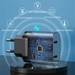 002 40W Dual Port PD / Type-C Fast Charger for iPhone / iPad Series, EU Plug, EU Plug - Image 5