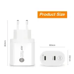 002 40W Dual Port PD / Type-C Fast Charger for iPhone / iPad Series, EU Plug, EU Plug - Image 6