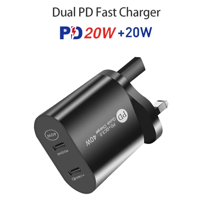 SYA001640701A_1.webp 002 40W Dual Port PD USB-C / Type-C Fast Charger for iPhone / iPad Series, UK Plug, UK Plug - Image 8
