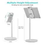 AP-4H Height Adjustable Aluminum Alloy Holder for 4.5-13 inch Mobile Phones and Tablets - Image 2