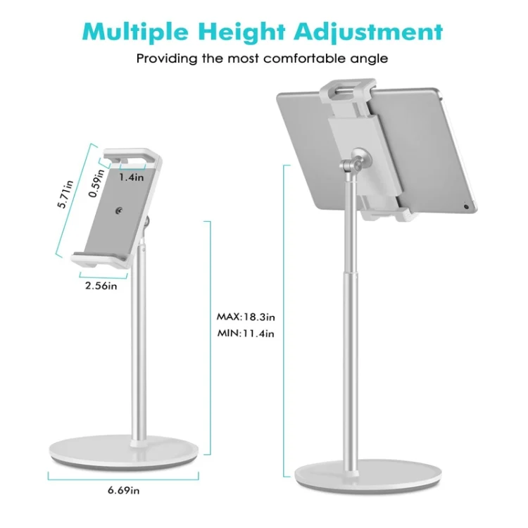 SYA0016410_1.webp AP-4H Height Adjustable Aluminum Alloy Holder for 4.5-13 inch Mobile Phones and Tablets - Image 2