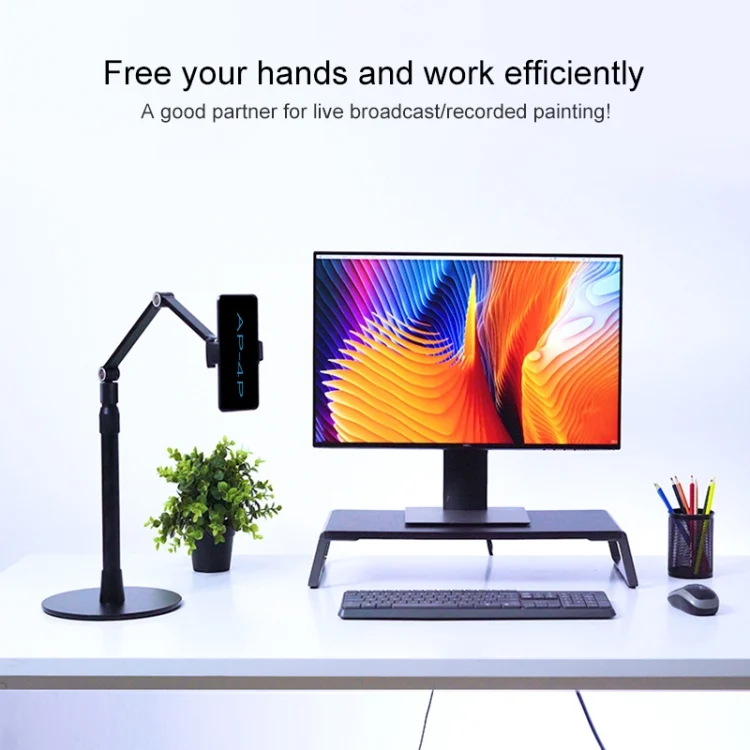 SYA0016411_6.webp AP-4P Desktop Stand for Tablet PC and Mbile Phone, 3.5-6 inch AluminumBase - Image 7