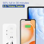 002 40W PD3.0 Dual Port USB-C / Type-C Charger with Type-C to Type-C  Data Cable, US Plug, US Plug + Type-C to Type-C Cable - Image 4