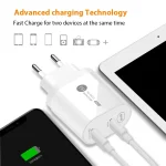 002 40W PD3.0 Dual Port USB-C / Type-C Charger with Type-C to Type-C Data Cable, EU Plug, EU Plug + Type-C to Type-C Cable - Image 6