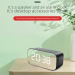 AEC BT518 Portable Wireless Bluetooth Speaker LED Alarm Clock Support AUX / TF Card / FM - Image 2