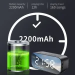 AEC BT518 Portable Wireless Bluetooth Speaker LED Alarm Clock Support AUX / TF Card / FM - Image 4