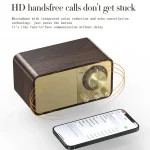 OneDer JY-66 Wooden Wireless BT5.0 Retro Classic Speaker FM Radio Support TF / U-Disk / AUX - Image 4