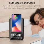 AEC BT512 Multifunctional Bluetooth Speaker 10W Wireless Charger LED Desktop Electronic Alarm Clock - Image 4