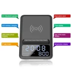 AEC BT512 Multifunctional Bluetooth Speaker 10W Wireless Charger LED Desktop Electronic Alarm Clock - Image 8