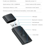 TX35 Bluetooth 5.2 Transmitter One Drag Two USB / AUX Dual Output - Image 9