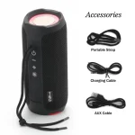 T&G TG227 Outdoor Portable Waterproof Bluetooth Music Speaker with LED Support FM / TF / USB - Image 9