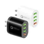 QC-04 QC3.0 + 3 x USB2.0 Multi-ports Charger with 3A USB to Micro USB Data Cable, US Plug, US Plug + Micro USB Cable - Image 2