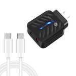 PD03 20W PD3.0 + QC3.0 USB Charger with Type-C to Type-C Data Cable, US Plug, US Plug + Type-C to Type-C Cable