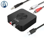 BT-21 NFC Bluetooth 5.0 Receiver & Transmitter RCA 3.5mm AUX Audio Adapter - Image 2