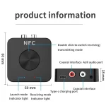BT-21 NFC Bluetooth 5.0 Receiver & Transmitter RCA 3.5mm AUX Audio Adapter - Image 7