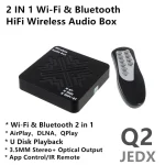 JEDX Q2 WiFi & Bluetooth 2 in 1 Digital Audio Adapter Smart Hi-Fi Audio Box - Image 2