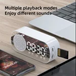 Z7 Digital Bluetooth 5.0 Speaker Multi-function Mirror Alarm Clock FM Radio, Z7 (Black), Z7 (White), Z7 (Pink) - Image 3