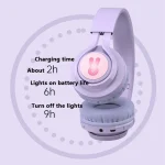 BT06C+ Children Head-mounted Cute Wireless Bluetooth Headset with Microphone & LED Light - Image 5