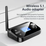 C41S Bluetooth 5.0 Audio Receiver 2 in 1 with Screen Fiber Coaxial Adapter - Image 2