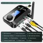 C41S Bluetooth 5.0 Audio Receiver 2 in 1 with Screen Fiber Coaxial Adapter - Image 3