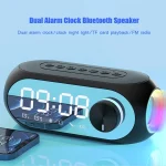 AEC S8 Alarm Clock Bluetooth Speakers with LED Light Support TF / FM, S8 - Image 3