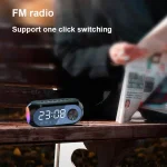 AEC S8 Alarm Clock Bluetooth Speakers with LED Light Support TF / FM, S8 - Image 6