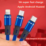 XJ-76 40W 5A 3 in 1 USB to 8 Pin + Type-C + Micro USB Super Flash Charging Cable, Length: 1.18m, XJ-76 40W - Image 3