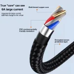 XJ-78 66W 6A 3 in 1 USB to 8 Pin + Type-C + Micro USB Super Flash Charging Cable, Length: 1.2m, XJ-78 66W - Image 7