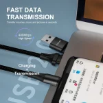 ENKAY PD100W 2 in 1 USB-A / USB-C to Type-C 5A Fast Charging Cable, Length: 1m - Image 5