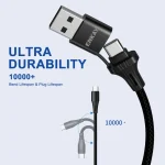 ENKAY PD100W 2 in 1 USB-A / USB-C to Type-C 5A Fast Charging Cable, Length: 1m - Image 6
