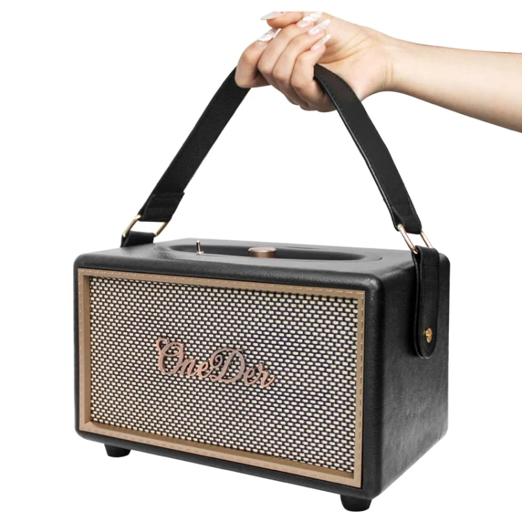 Oneder D6 40W Retro Classic Wooden Portable Outdoor Bluetooth Speaker, D6