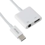 ENKAY ENK-AT106 USB-C / Type-C to 3.5mm Audio + Type-C Headphone & Charging Adapter Data Cable - Image 3