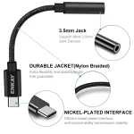 ENKAY USB-C / Type-C to 3.5mm Nylon Braided Aux Adapter Digital Decoding Audio Cable - Image 4
