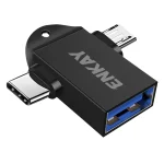 ENKAY ENK-AT112 2 in 1 Type-C + Micro USB to USB 3.0 Aluminium Alloy OTG Adapter
