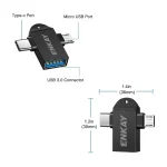 ENKAY ENK-AT112 2 in 1 Type-C + Micro USB to USB 3.0 Aluminium Alloy OTG Adapter - Image 5