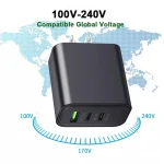 40W Dual PD + QC3.0 Ports Travel Charger for Mobile Phone Tablet, EU Plug, US Plug - Image 3