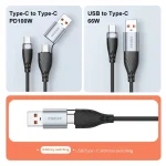 ENKAY Hat-Prince PD100W 2 in 1 USB 3.0 / Type-C to Type-C 6A Super Fast Charging Data Cable, 1m, 2m - Image 3